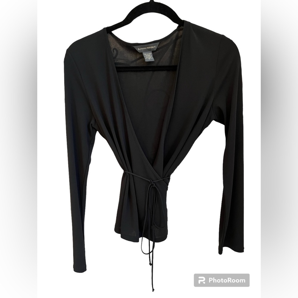 Black wrap sweater. Size medium -  perfect on a night out